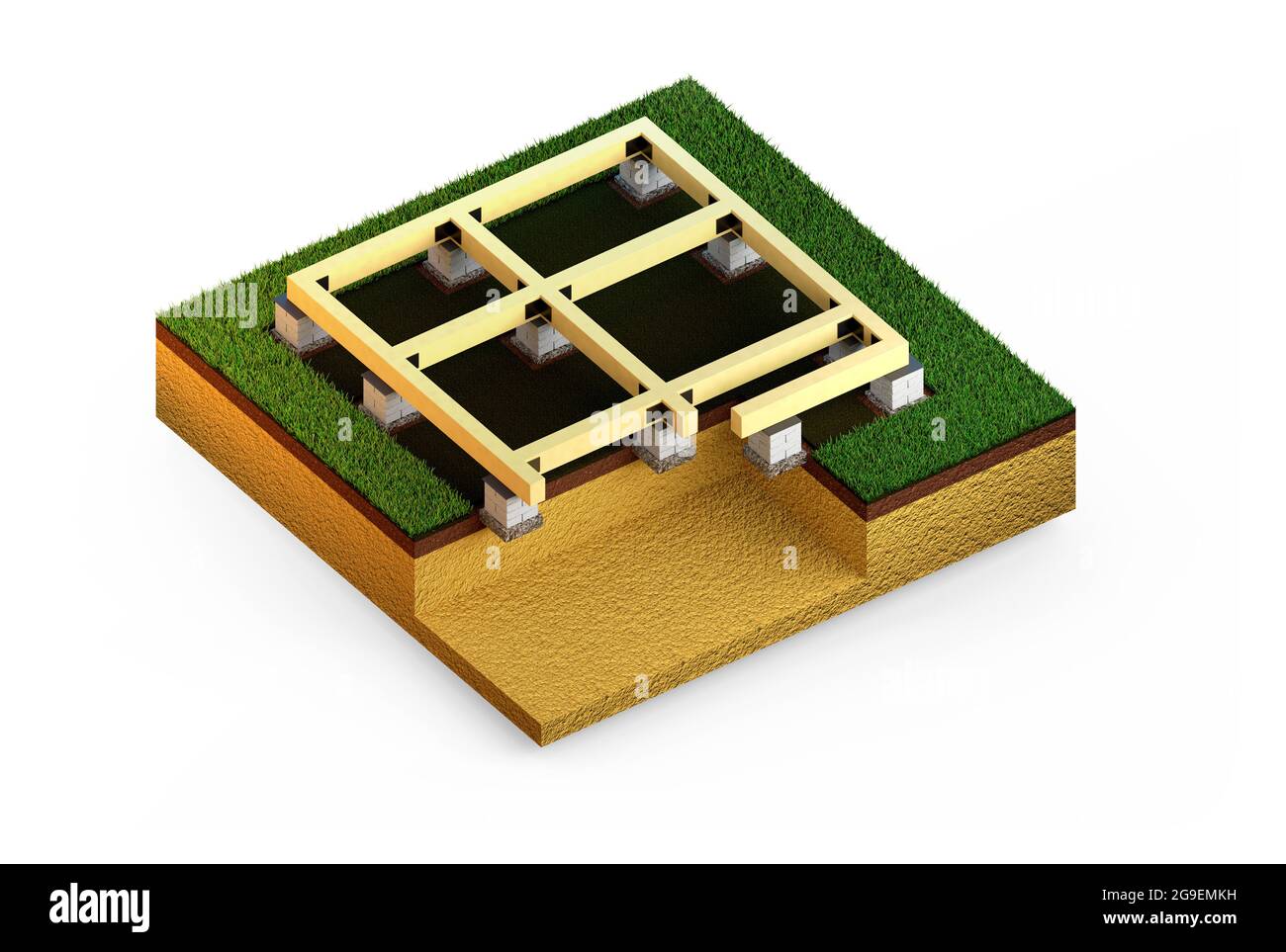 Base di base individuale, rendering 3D industriale cgi isolato Foto Stock