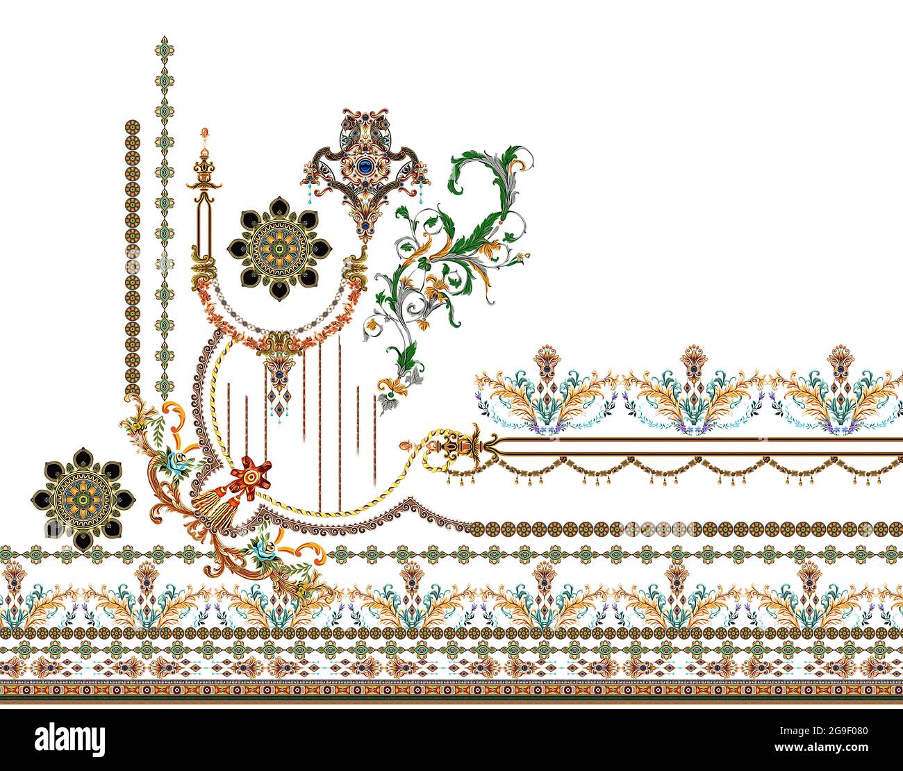 Disegni e motivi ornamentali per la stampa su indumenti e tessuti Foto  stock - Alamy