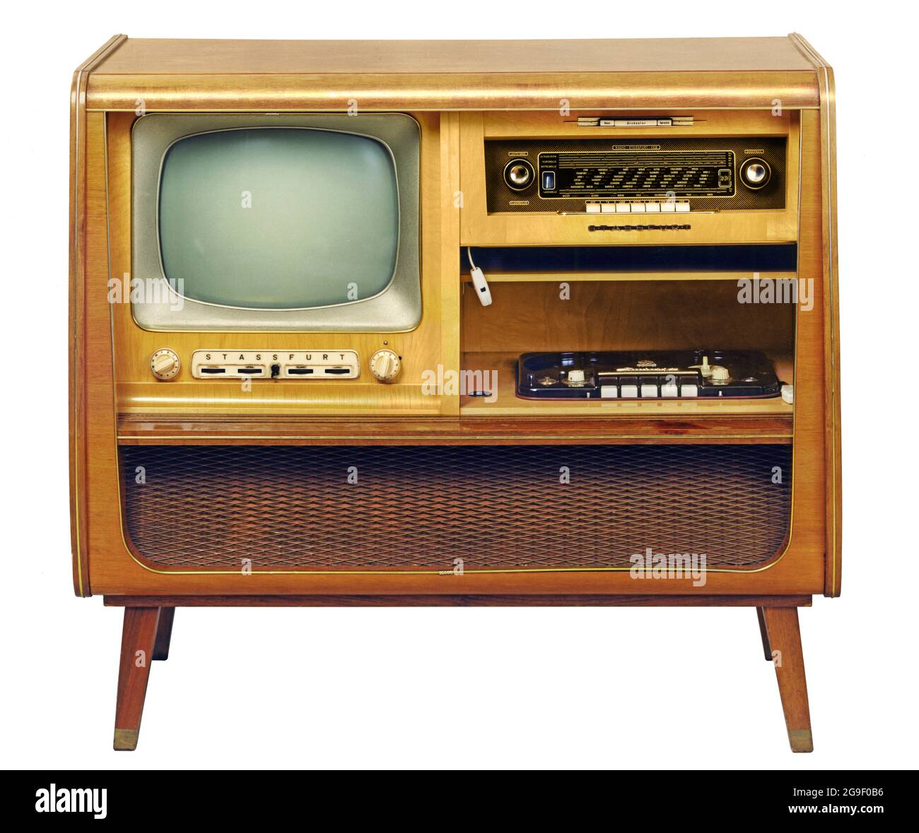 Radiodiffusione, televisione, console televisiva Iris, realizzato da VEB radio Stassfurt, TV music cabinet, DIRITTI-AGGIUNTIVI-AUTORIZZAZIONE-INFORMAZIONI-NON-DISPONIBILI Foto Stock