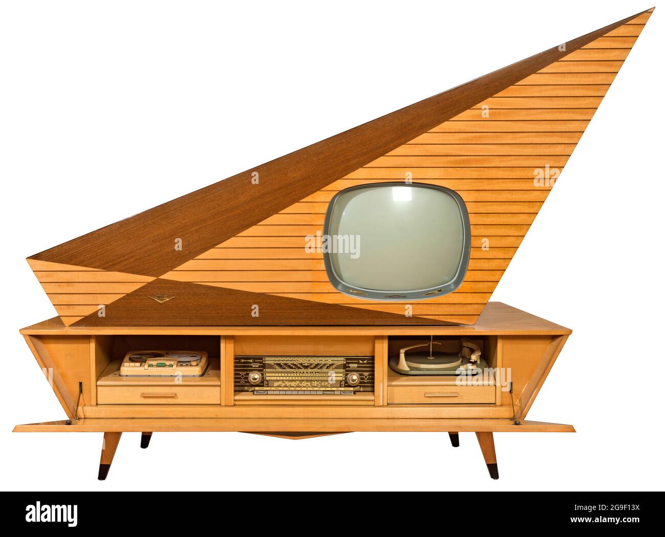 Broadcast, radio, Kuba Komet, TV Luxury cabinet, con set televisivo integrato, ULTERIORI-DIRITTI-AUTORIZZAZIONE-INFORMAZIONI-NON-DISPONIBILI Foto Stock
