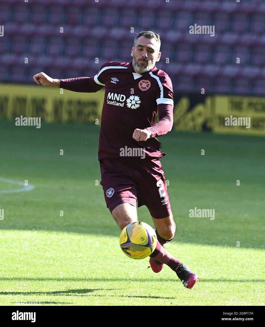 Tynecastle Park .Edinburgh.Scotland.UK. 25 luglio 21 Hearts vs Inverness CT Premier Sports Cup Michael Smith (n.2) of Heart of Midlothian FC . Foto Stock