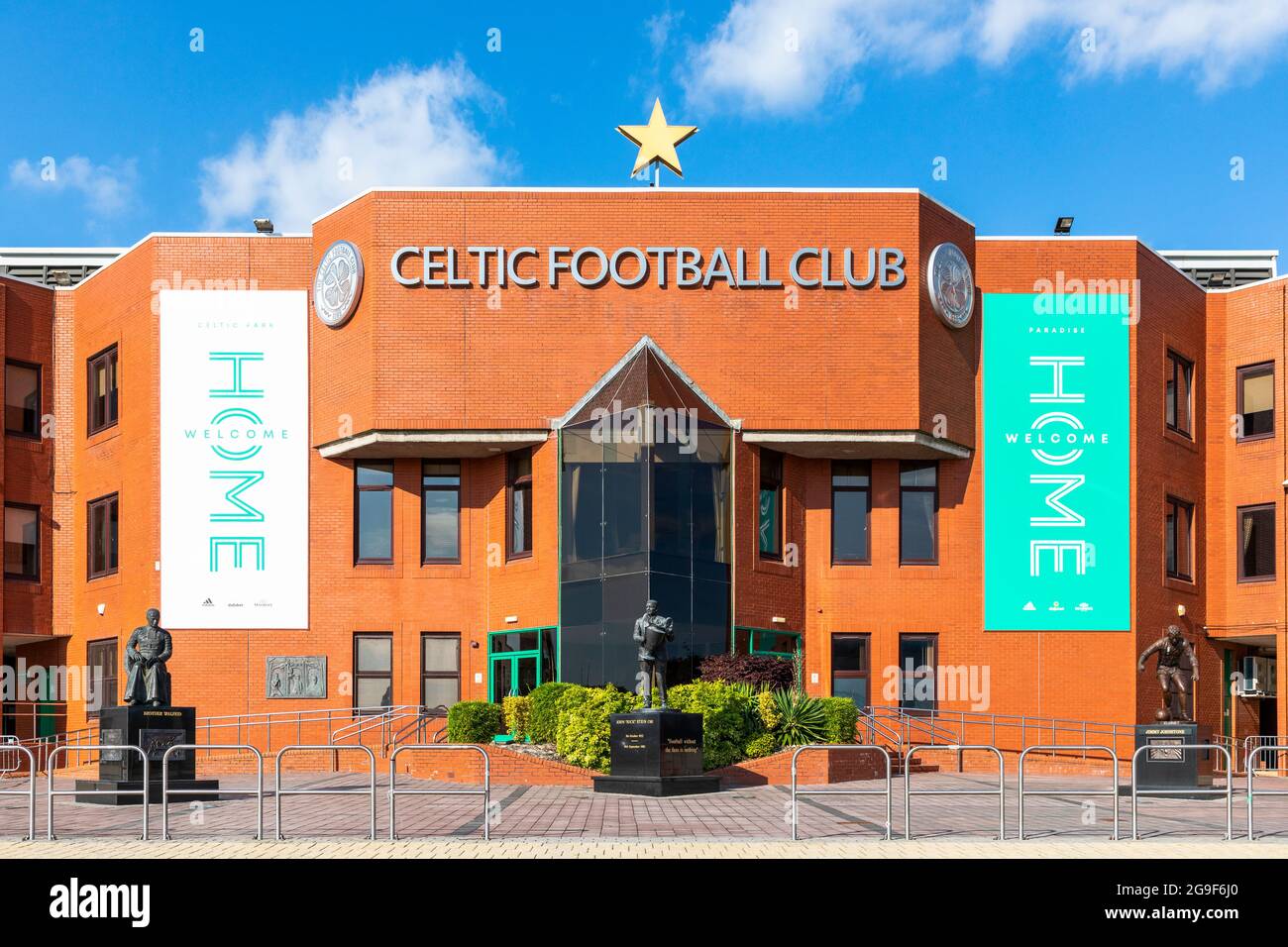 Celtic Football Club , ingresso principale, Parkhead, London Road, Glasgow, Scozia Foto Stock