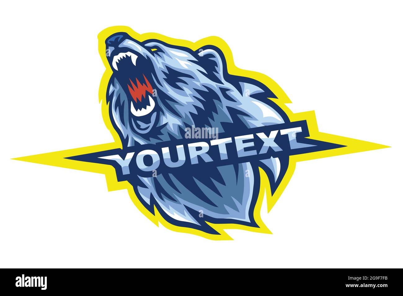 Polar Bear Sport Mascot Vector con logo Illustrazione Vettoriale