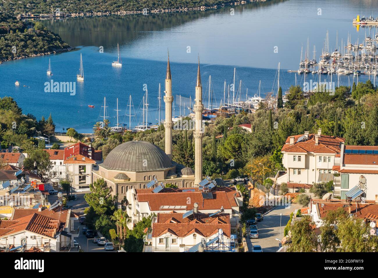 Bellissima cittadina mediterranea Kas in Turchia. Foto Stock