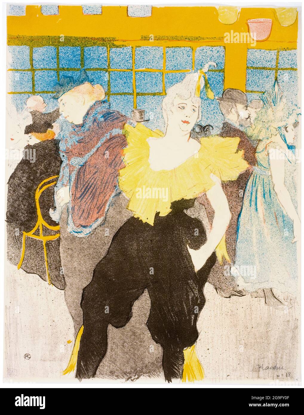 Henri de Toulouse-Lautrec, la Clownesse au Moulin Rouge, stampa, 1897 Foto Stock
