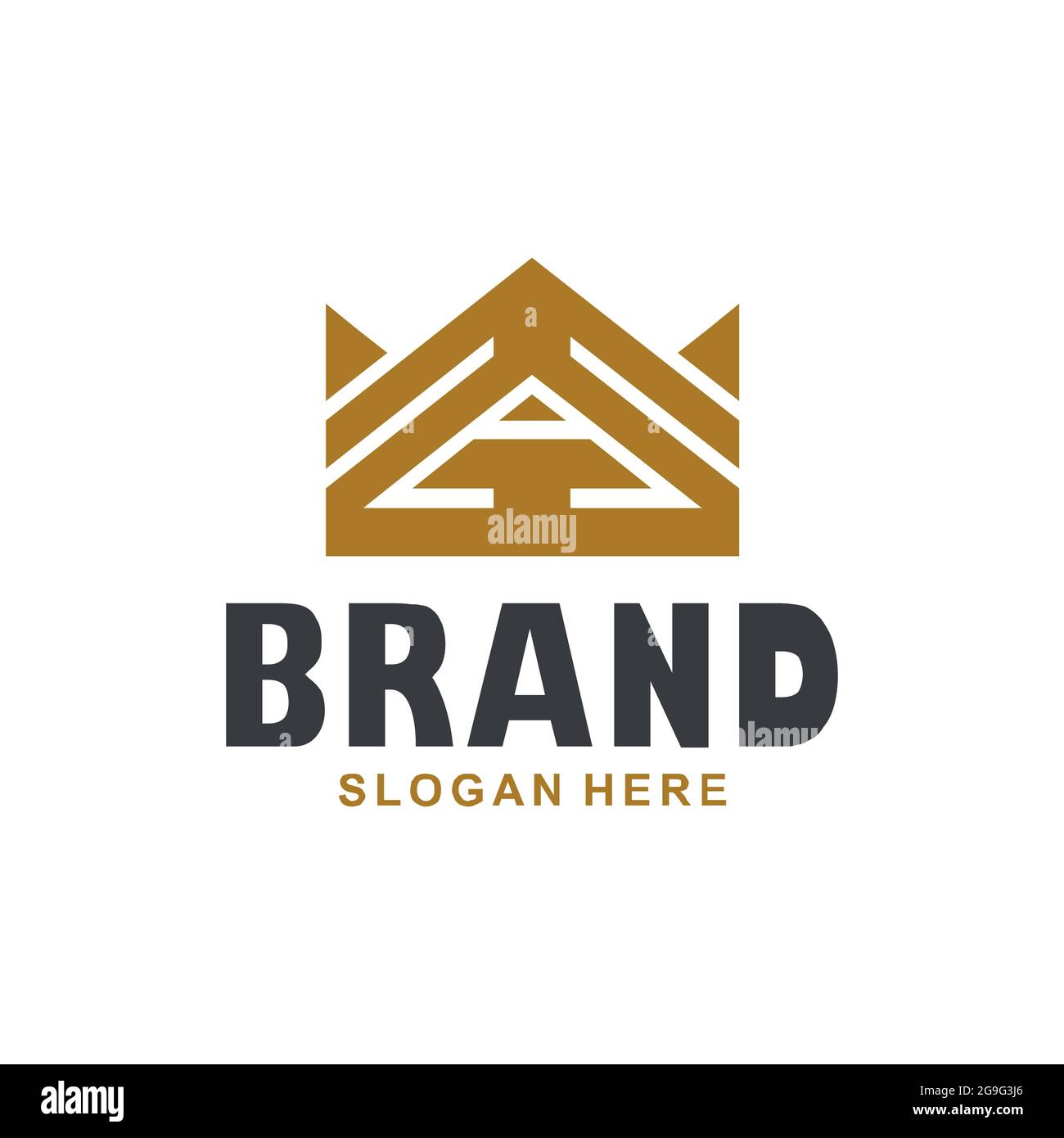 Lettera UN logo oro corona icona vettoriale concept grafico piatto Illustrazione Vettoriale