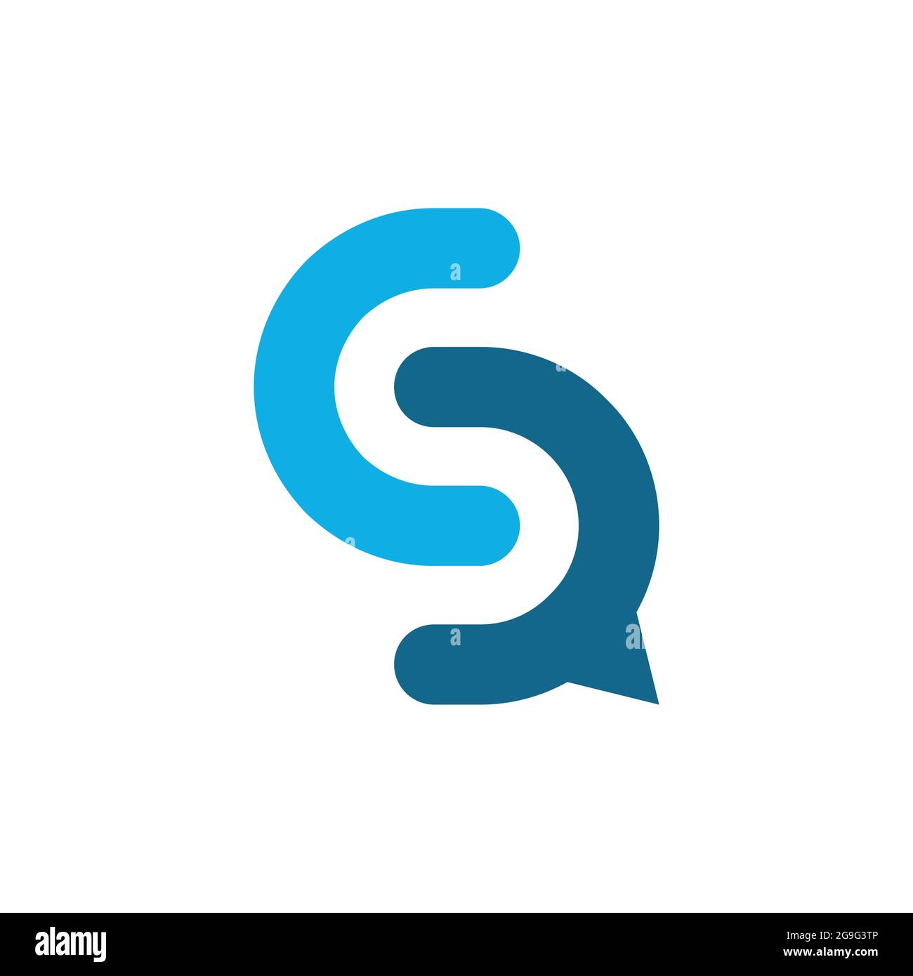 Design grafico vettoriale flat concept con icona del logo della lettera S chat Illustrazione Vettoriale