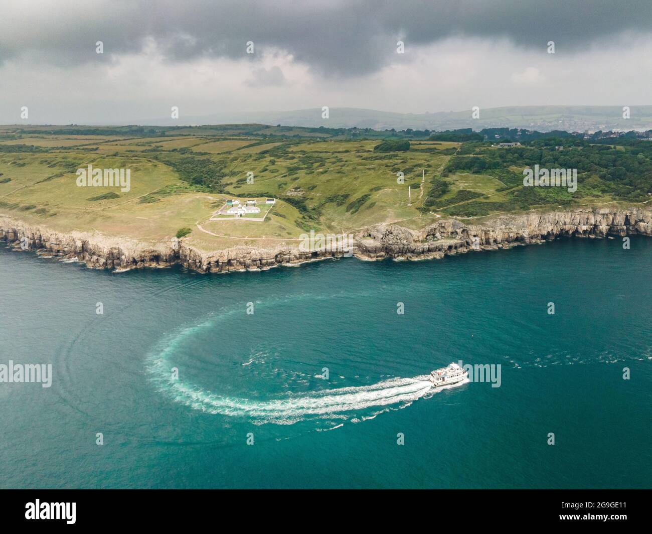 City Cruises da Poole- un tour in barca lungo la Jurassic Coast a Dorset, nel sud-ovest dell'Inghilterra Foto Stock