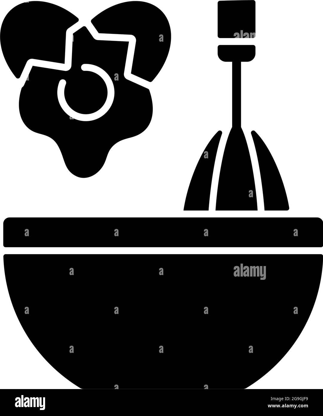 Scramble l'ingrediente di cottura glifo nero icona Illustrazione Vettoriale