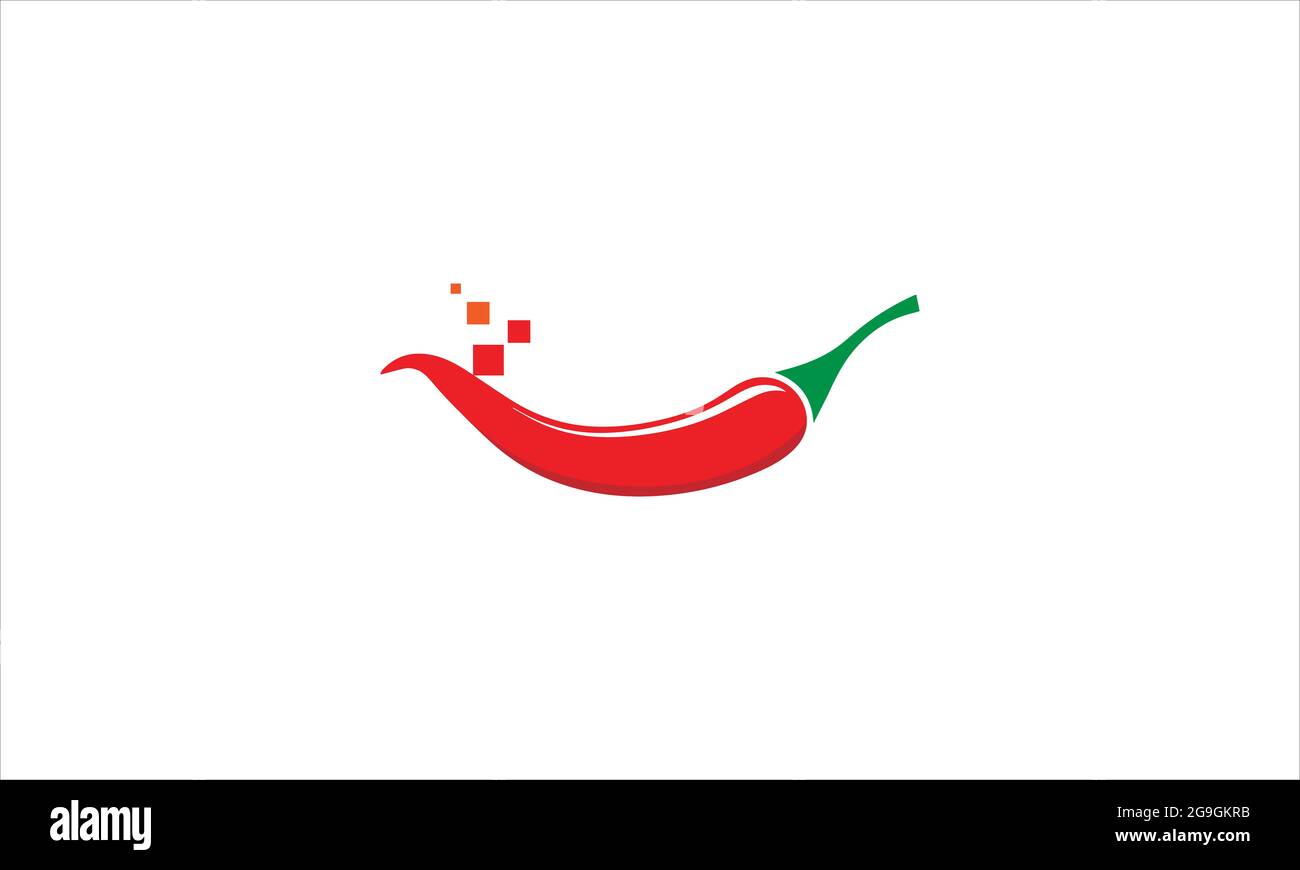 Simbolo dell'illustrazione vettoriale del disegno del logo dell'icona del peperoncino rosso Illustrazione Vettoriale