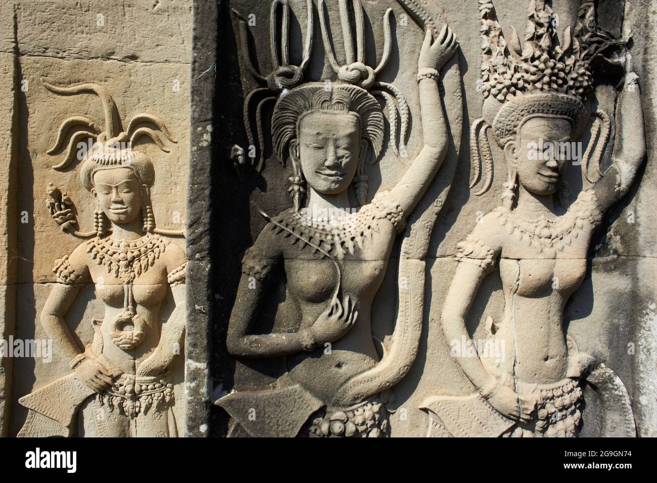 Sud-est asiatico, Cambogia, provincia di Siem Reap, sito di Angkor, Unseco patrimonio mondiale dell'UNESCO dal 1992, tempio di Angkor Wat (Angkor Vat), XII secolo, Foto Stock