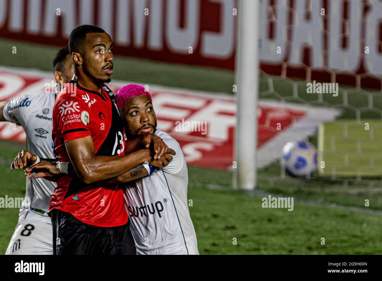 SANTOS, SP, BRASILE - 25.07.2021: SANTOS X ATLÉTICO GO - Marinho nella  partita tra Santos x Atlético VA valida per il 13° round della serie 2020 A  Campionato di Calcio brasiliano. La