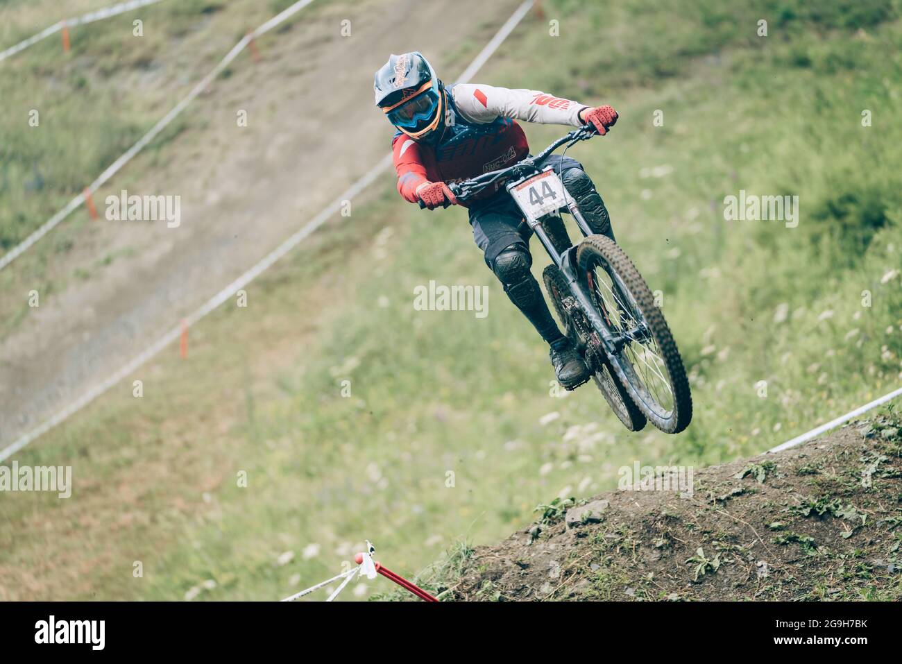 LANGE Jannick durante l'evento iXS European Downhill Cup, Mountain Bike  bike il 25 luglio 2021 a pila, Italia - Foto Olly Bowman / DPPI Foto stock  - Alamy
