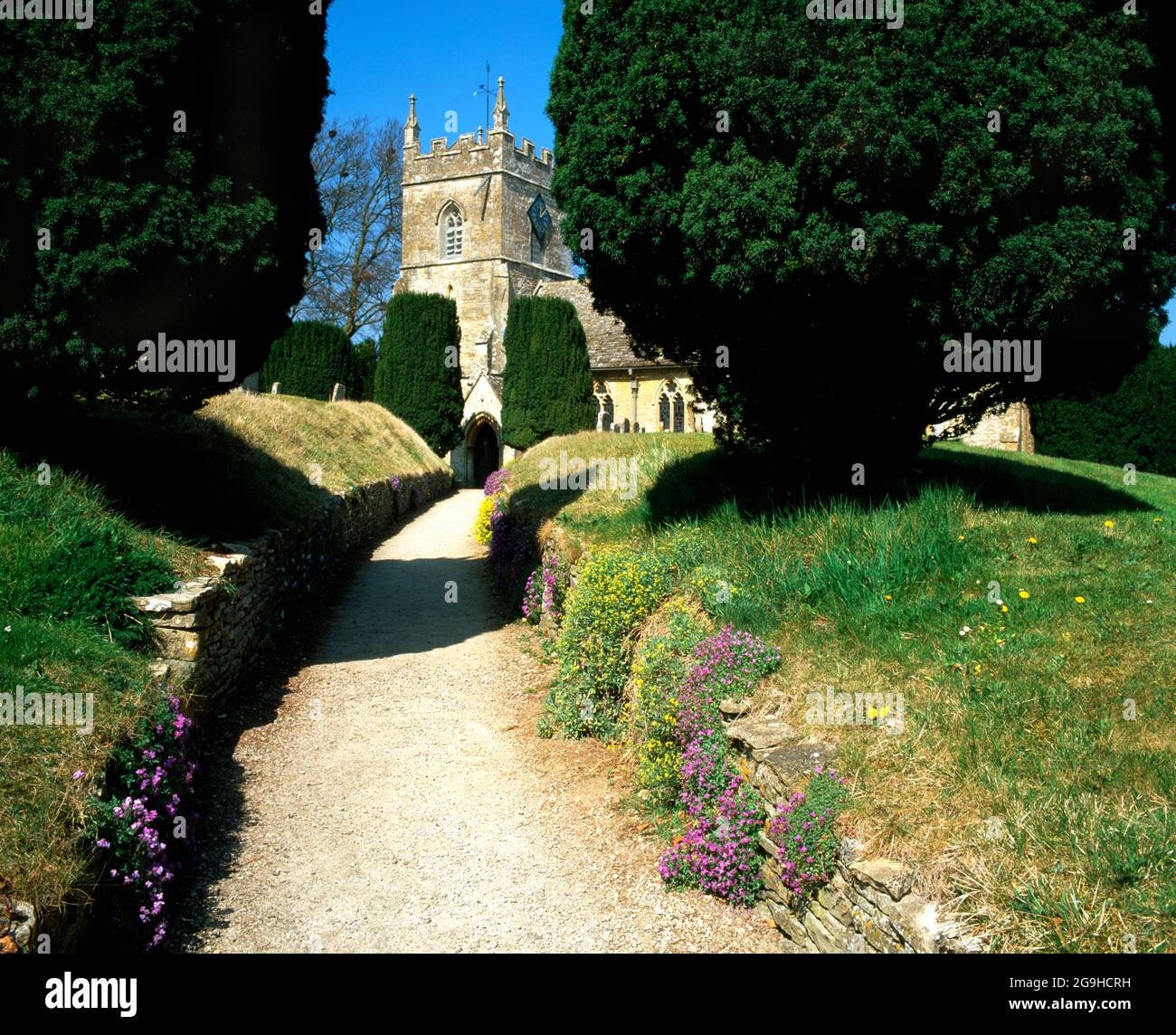 St Peter's Church, Upper Slaughter, Cotswolds, Gloucestershire. Foto Stock