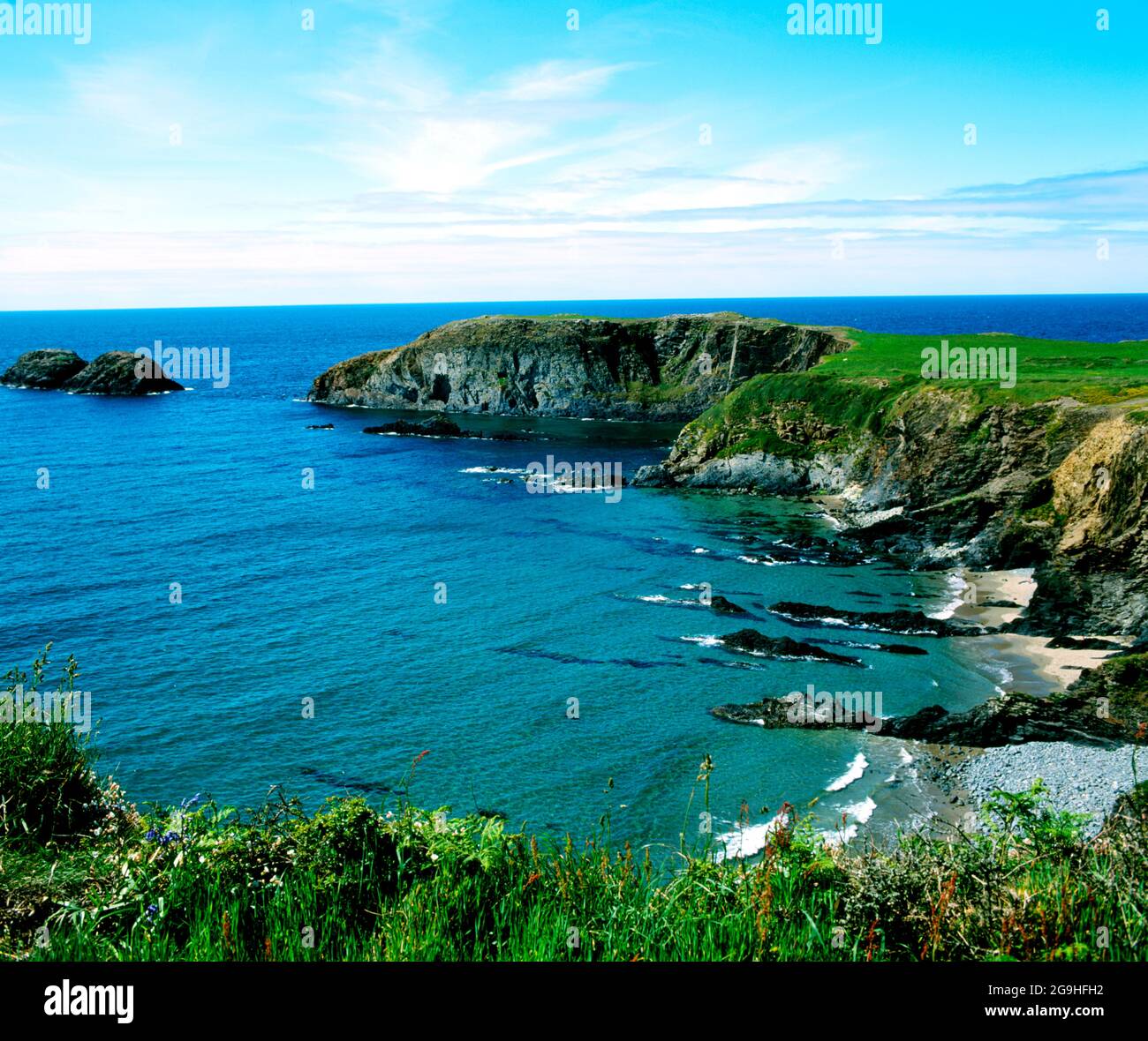 Traeth Llyfn nei pressi di Abereiddy, Pembrokeshire, Galles occidentale. Foto Stock