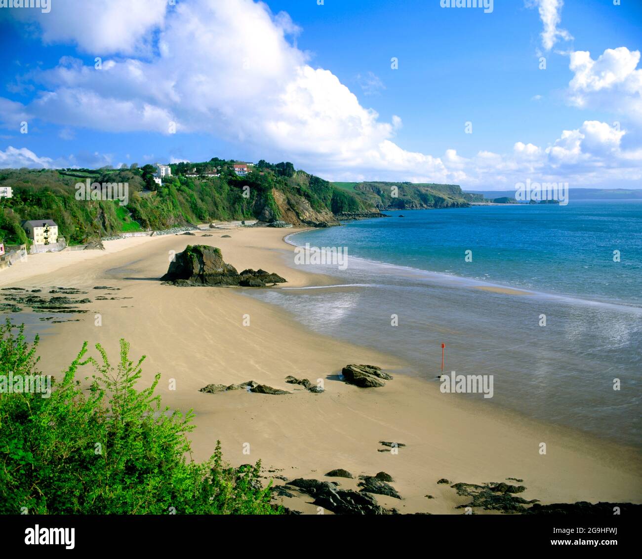 North Beach, Tenby, Pembrokeshire, Galles. Foto Stock