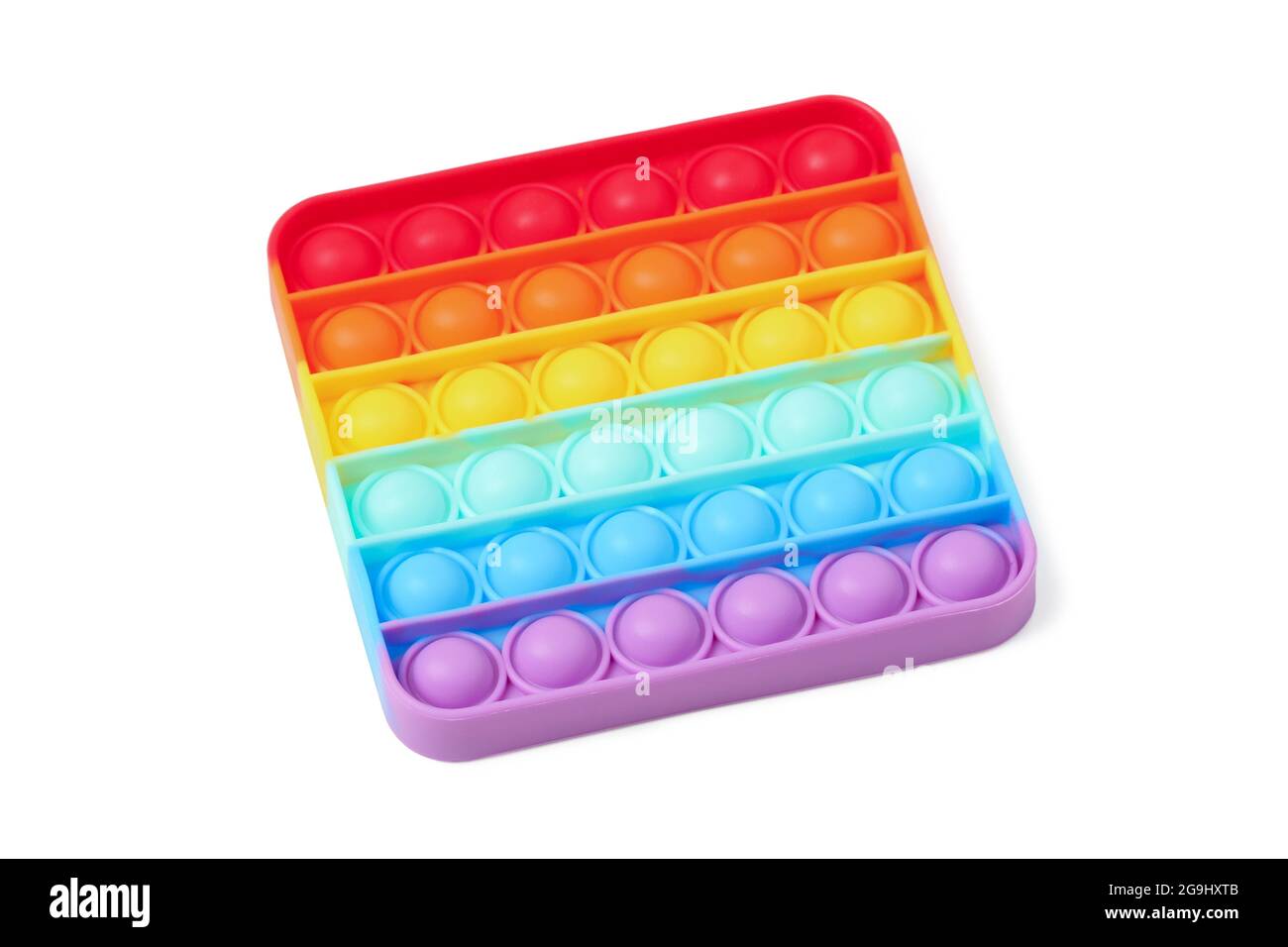 Colorato ircobaleno antistress sensoriale giocattolo fidget push pop it Foto Stock
