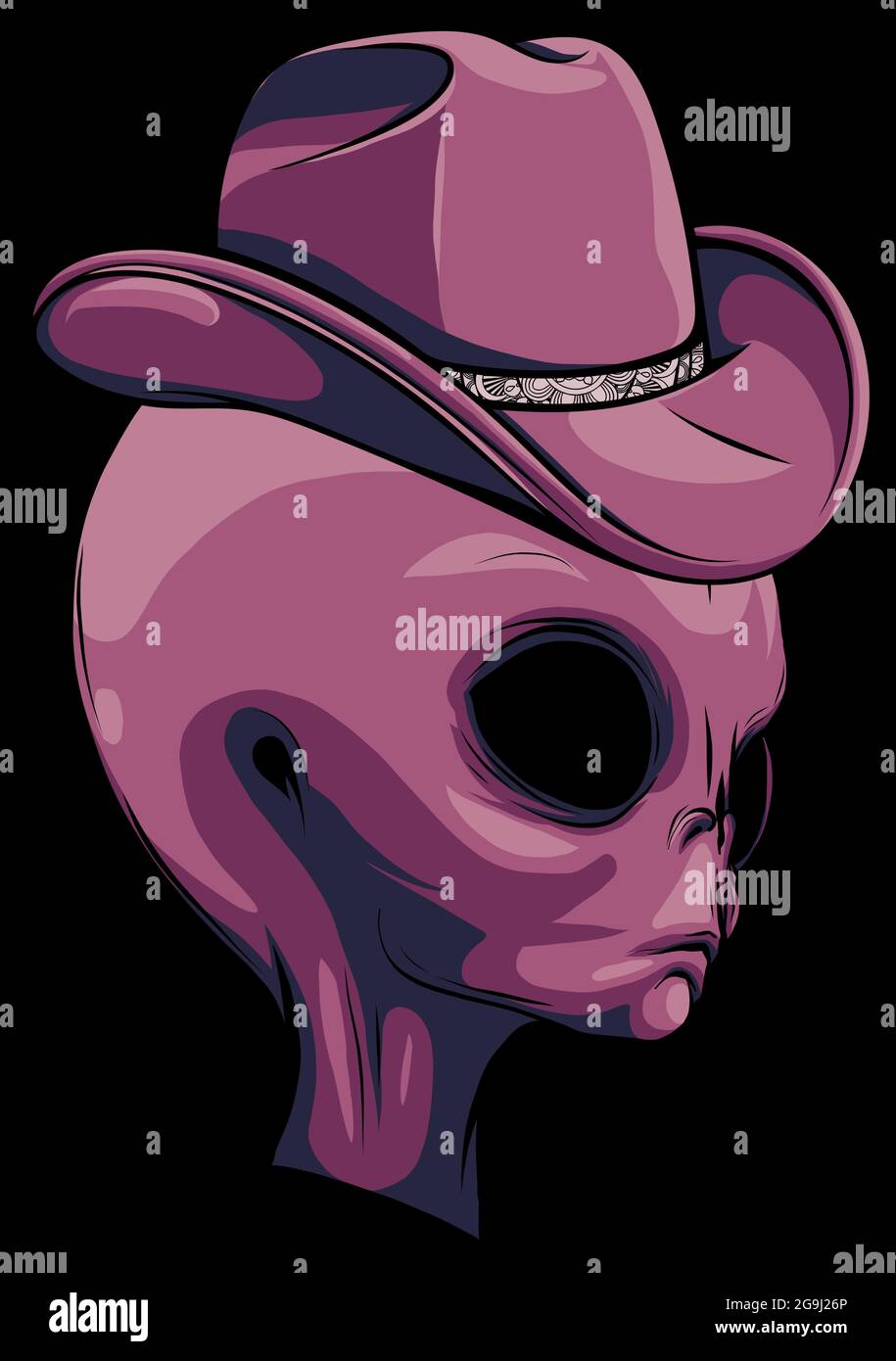 testa aliena con disegno vettoriale cappello Illustrazione Vettoriale