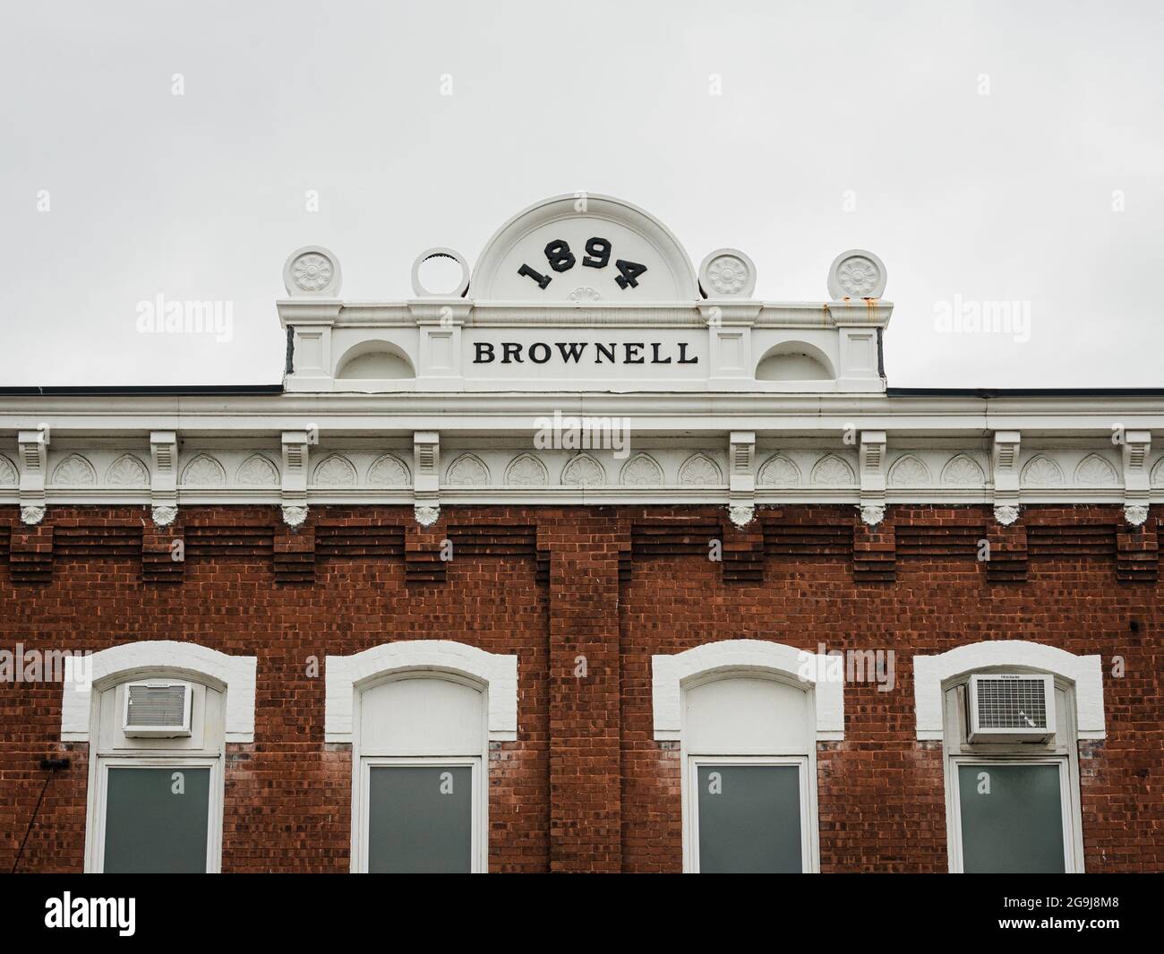 Edifici in mattoni nel centro di Essex Junction, Vermont Foto Stock