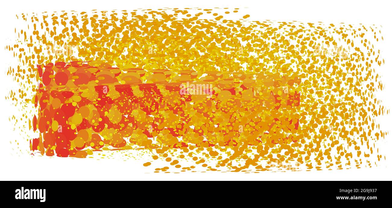 Spruzzi. Schizzi astratti di colore tangerino e rosso su sfondo bianco. Immagine grafica vettoriale Illustrazione Vettoriale