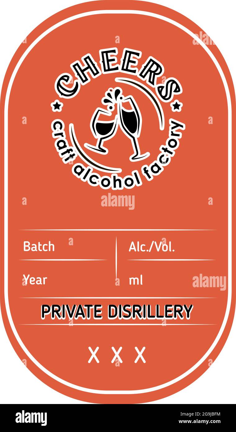 Design con etichetta vintage in moonshine con elementi etnici in linea sottile. Emblema dell'industria dell'alcol, attività di distillazione. Monocromatico, nero su bianco. Plac Illustrazione Vettoriale