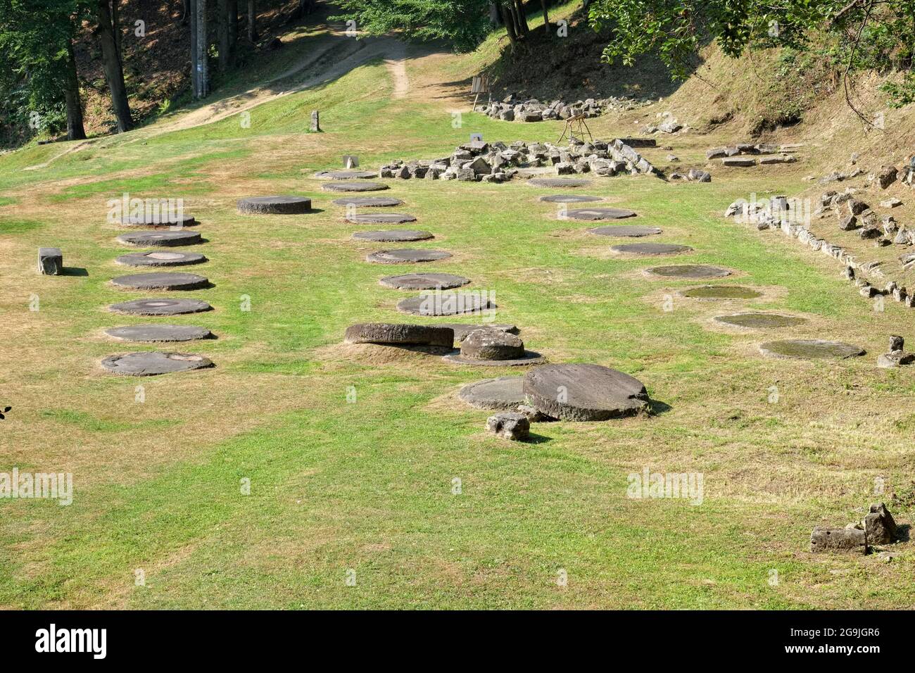 Storica Romania Sarmizegetusa Regia Area Sacra dell'ultima capitale daciana Foto Stock