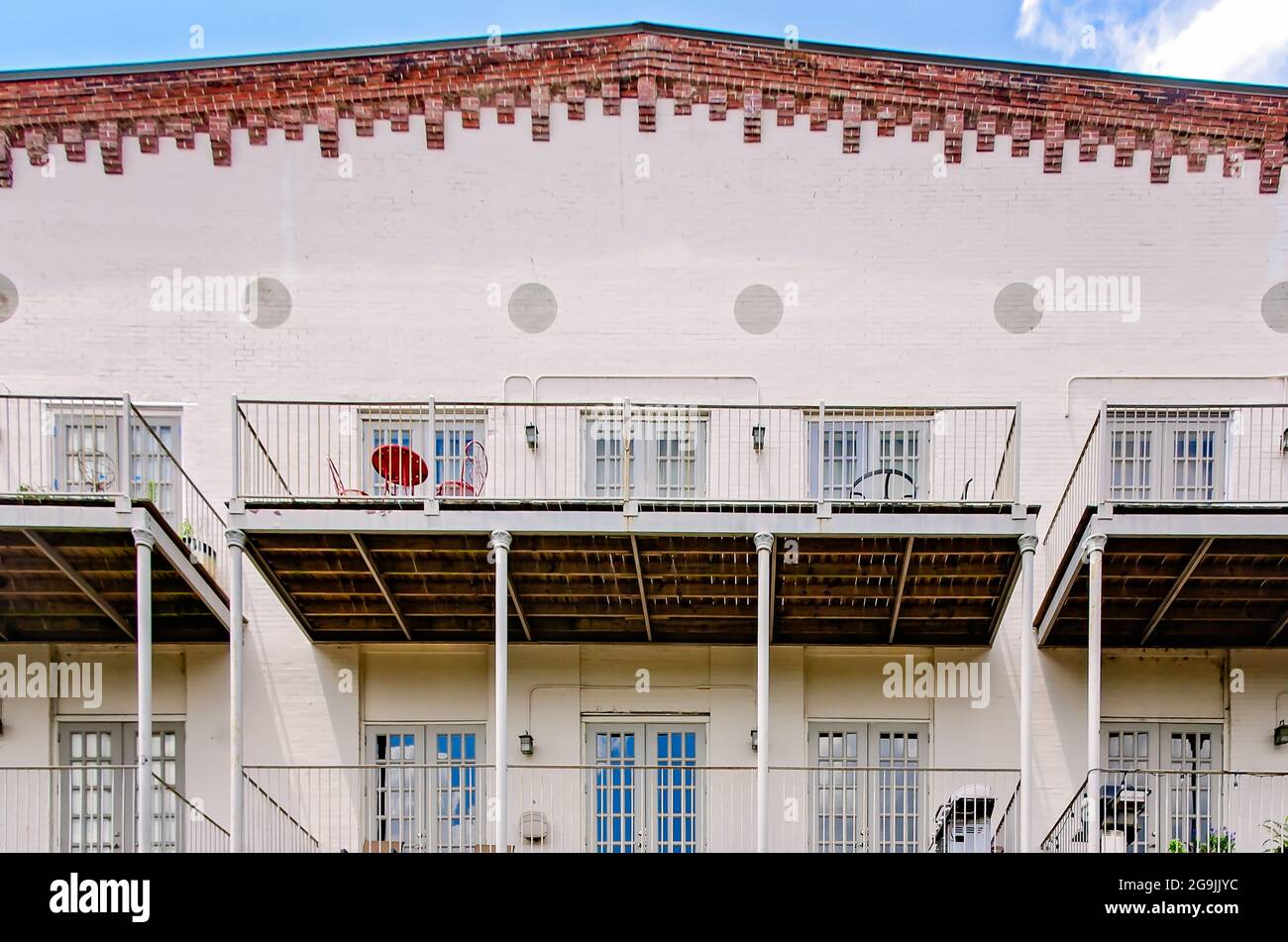 Il materasso fabbrica Lofts è ritratto, 23 luglio 2021, a Mobile, Alabama. Gli appartamenti in stile loft si trovano all'interno di un'ex fabbrica di materassi. Foto Stock