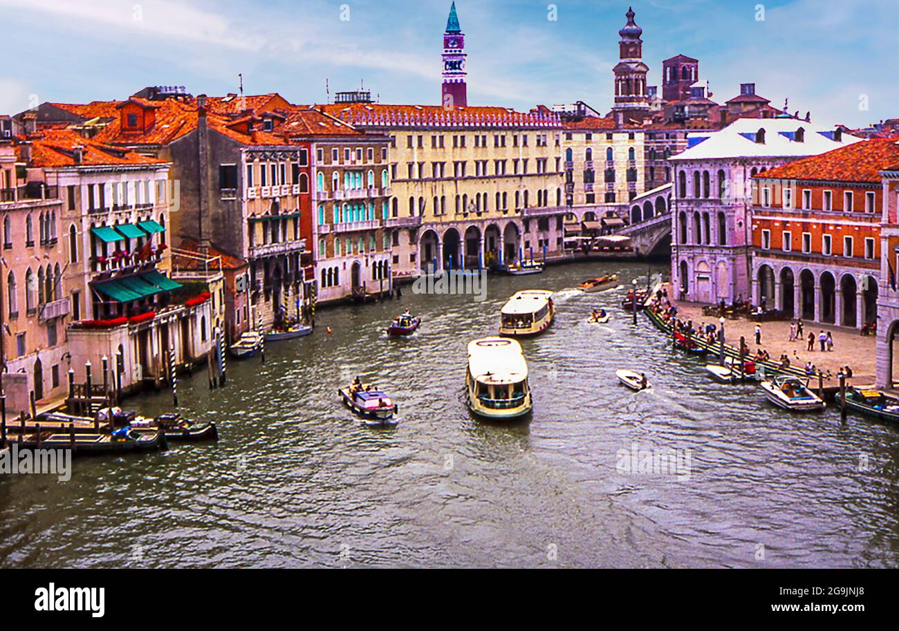 Il Canal Grande - UNA famosa via d'acqua a Venezia Italia Foto Stock