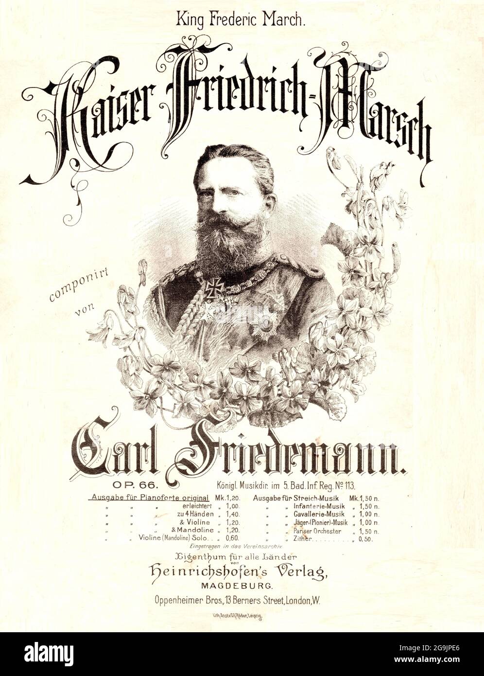 Kaiser Friedrich Wilhelm Nicholas Karl Marsch (marzo), ca. 1890, imperatore tedesco e re di Prussia Foto Stock