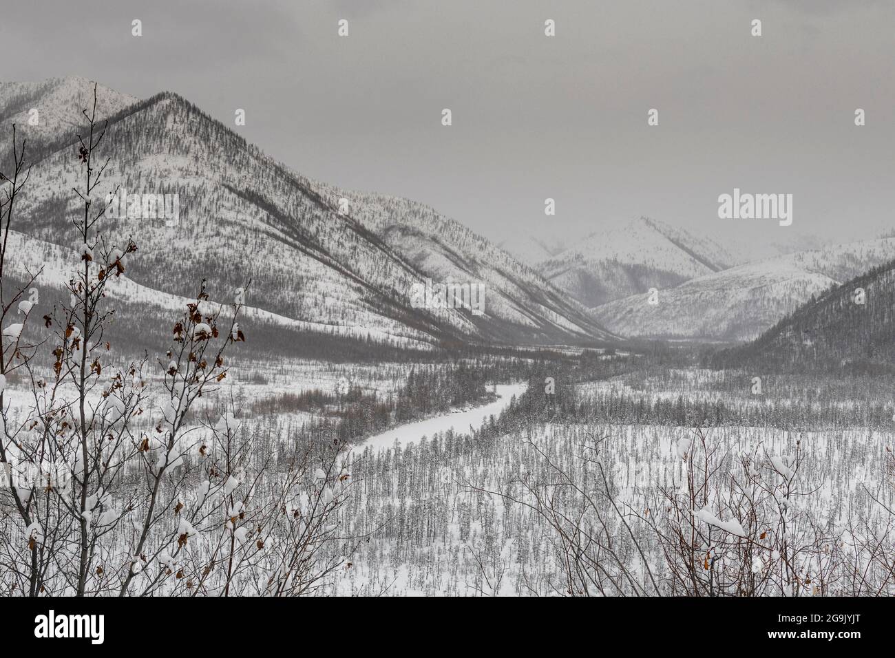 Catena montuosa di Suntar-Khayata, Road of Bones, Sakha Republic, Yakutia, Russia Foto Stock