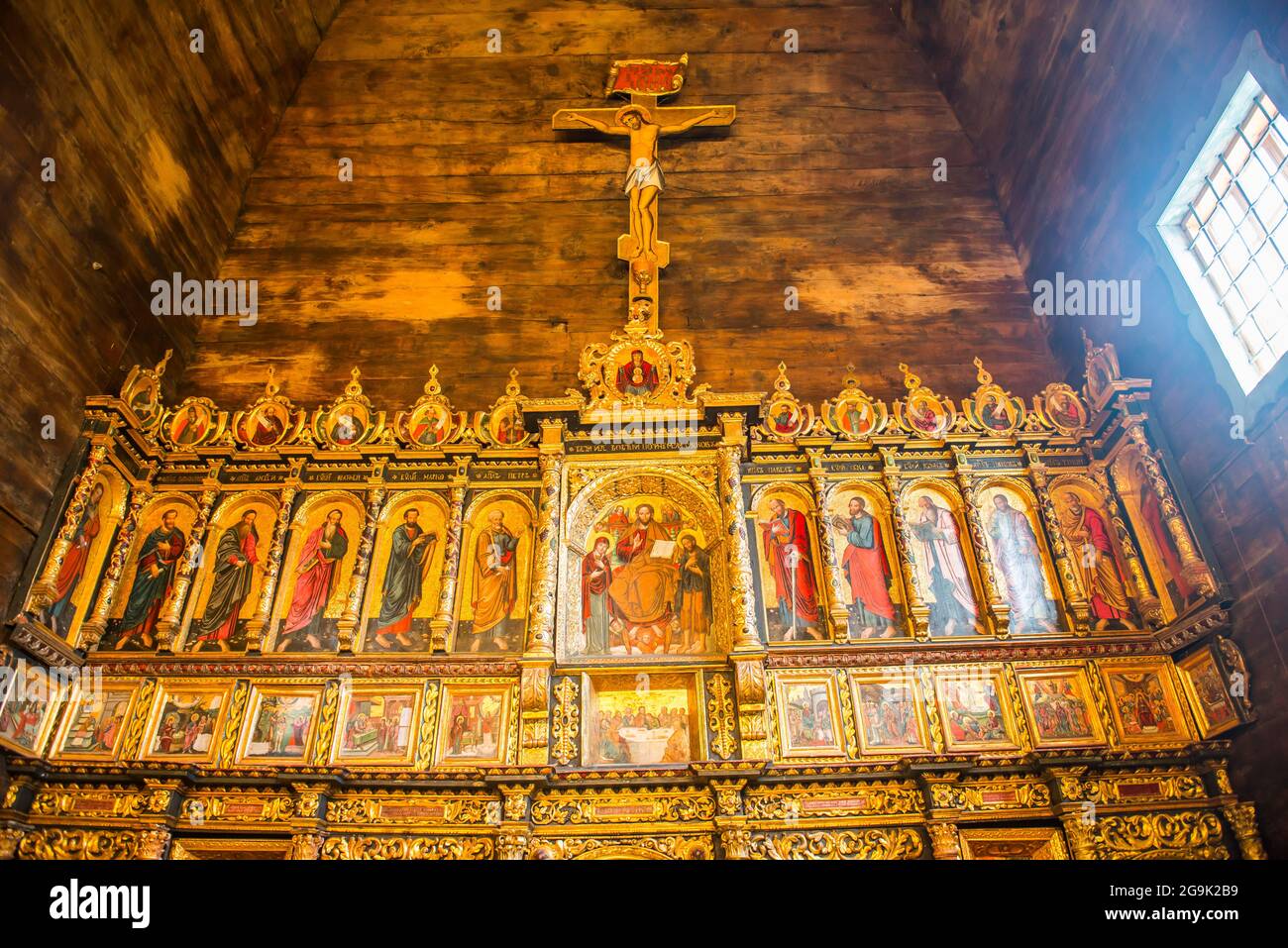 Interno del sito UNESCO Chiesa dello Spirito Santo, Rohatyn, Ucraina Foto Stock