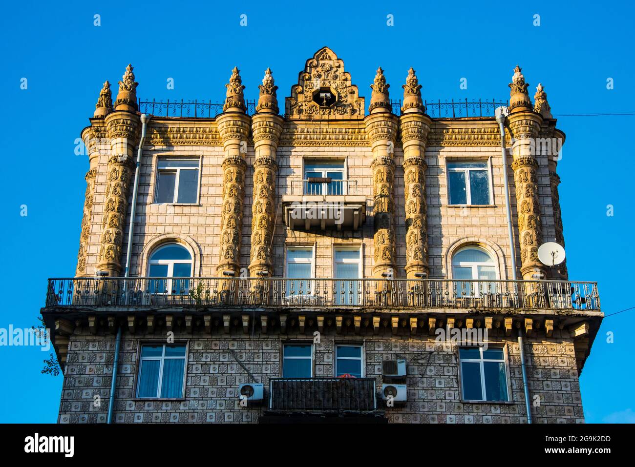Architettura stalinista nel centro di Kiev o capitale di Kiev dell'Ucraina Foto Stock