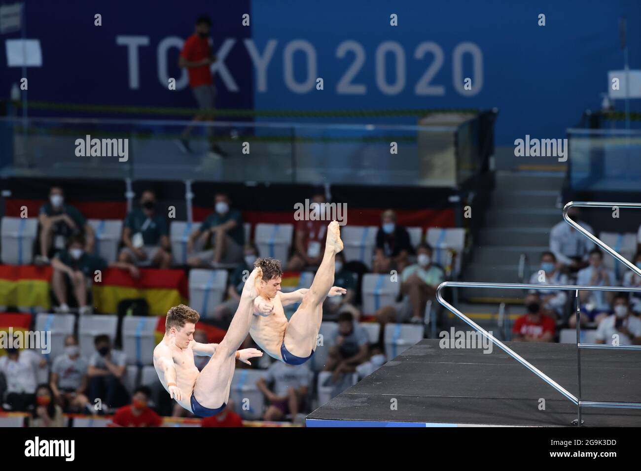 Thomas DALEY & Matty LEE (GBR), 26 luglio 2021. Immersioni - da uomo sincronizzato 10 m Platform Final al Tokyo Aquatics Center di Tokyo, Giappone. Credit: Akihiro Sugimoto/AFLO SPORT/Alamy Live News Foto Stock