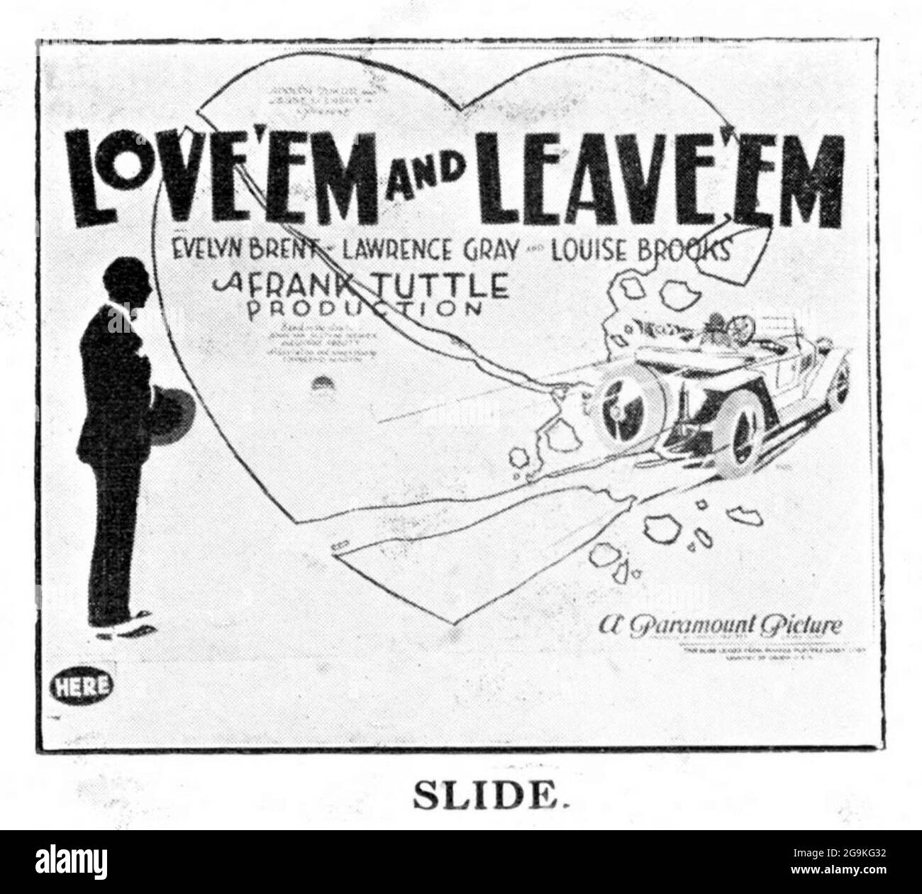 LOUISE BROOKS EVELYN BRENT e LAWRENCE GRIGIO IN AMORE 'EM E LASCIARE 'EM 1926 regista FRANK TUTTLE giocare George Abbot e John V. A. Weaver famosi giocatori - Lasky Corporation / Paramount Pictures Foto Stock