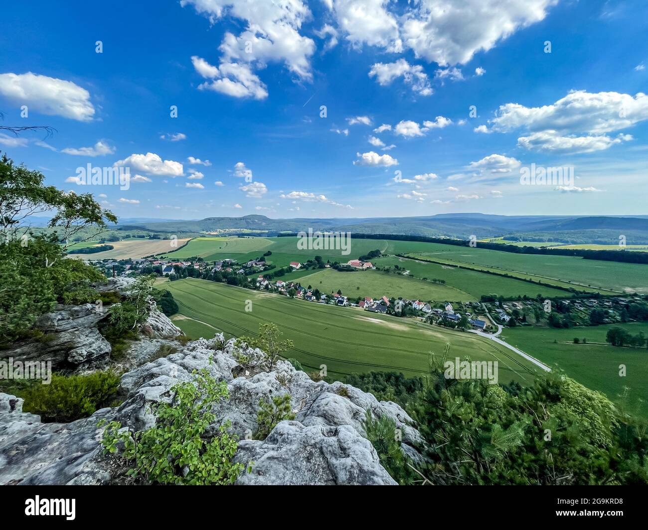 Vista panoramica della Svizzera sassone in Germania Foto Stock