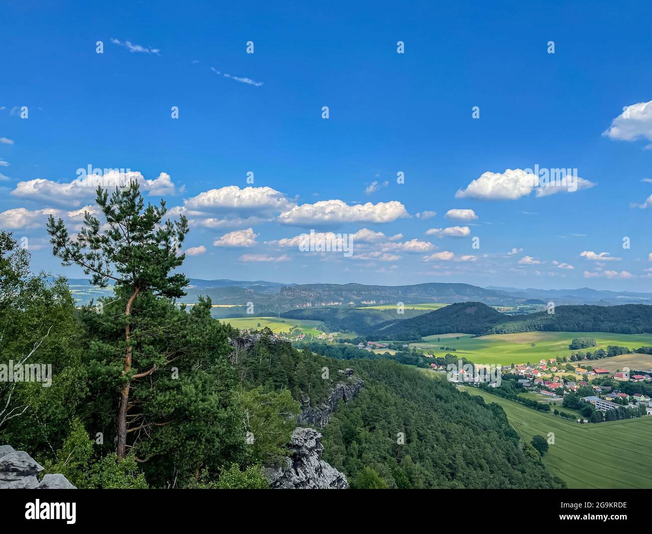 Vista panoramica della Svizzera sassone in Sassonia Foto Stock