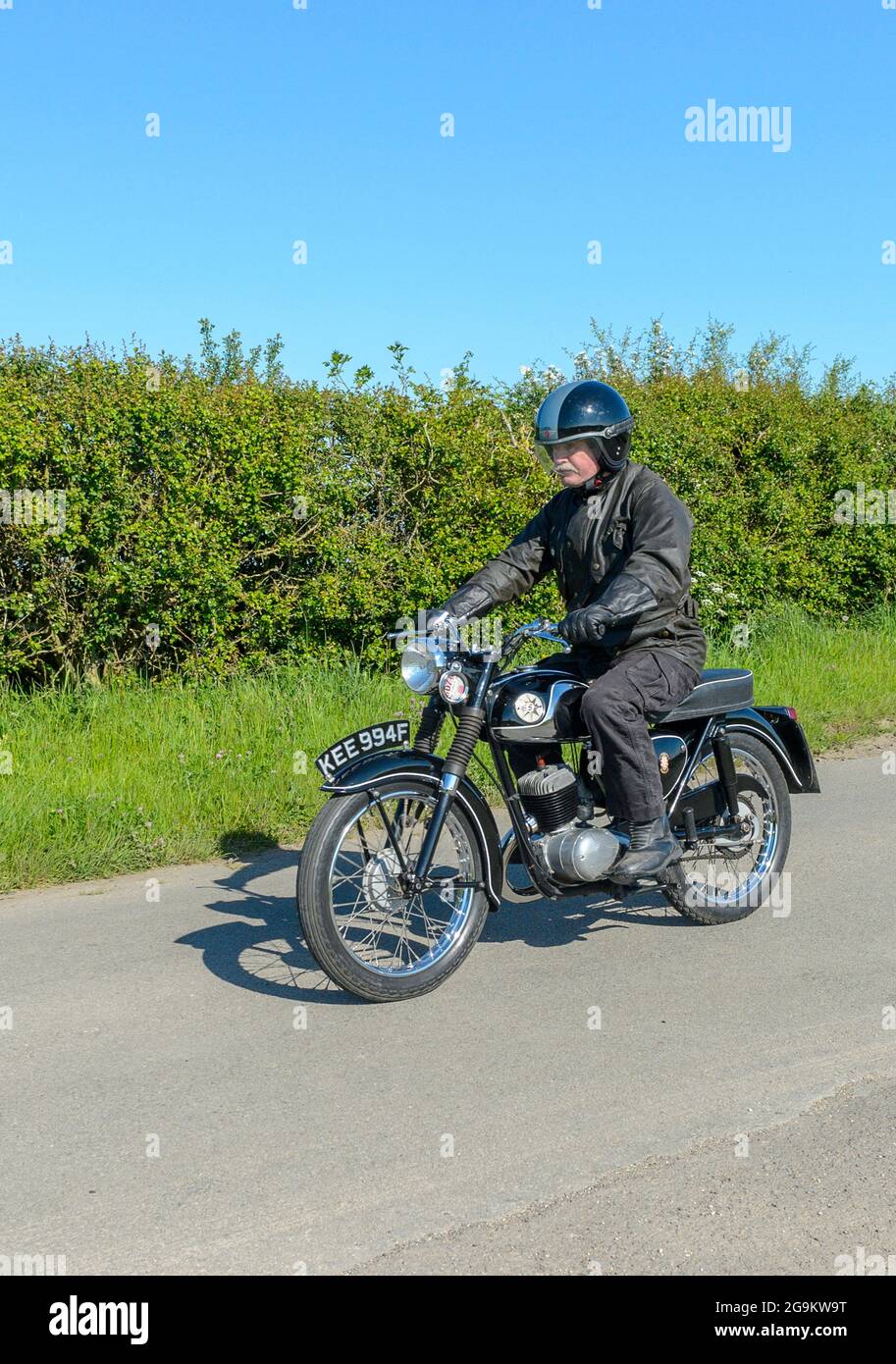 La 1966 D14/4 175cc BSA Bantam Motorcycle, una popolare moto d'epoca completamente restaurata ed ora considerata un oggetto da collezione Foto Stock