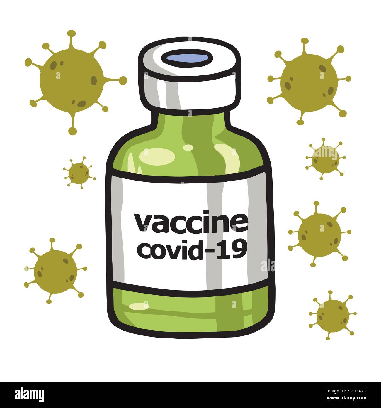 Vaccino Antivirus Anti Coronavirus Covid-19 Virus Vector disegno Illustrazione Illustrazione Vettoriale