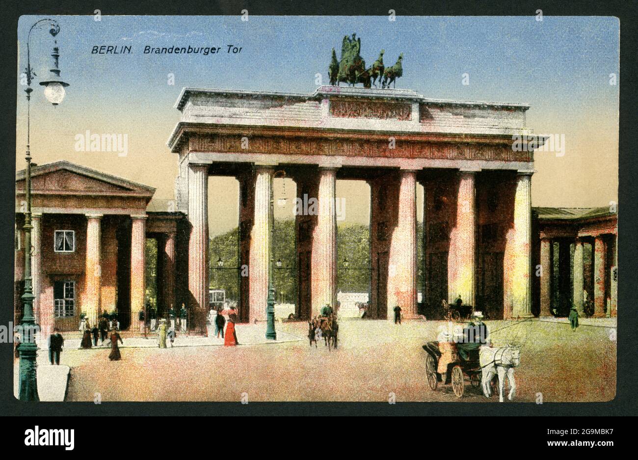 Geografia / viaggio, Germania, Berlino, porta di Brandeburgo, cartolina, inviato 15. 03. 1917, ADDITIONAL-RIGHTS-CLEARANCE-INFO-NOT-AVAILABLE Foto Stock