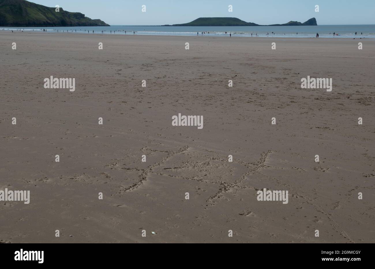 Worms Head, Rhoselli, The Gower, Wales, UK Foto Stock