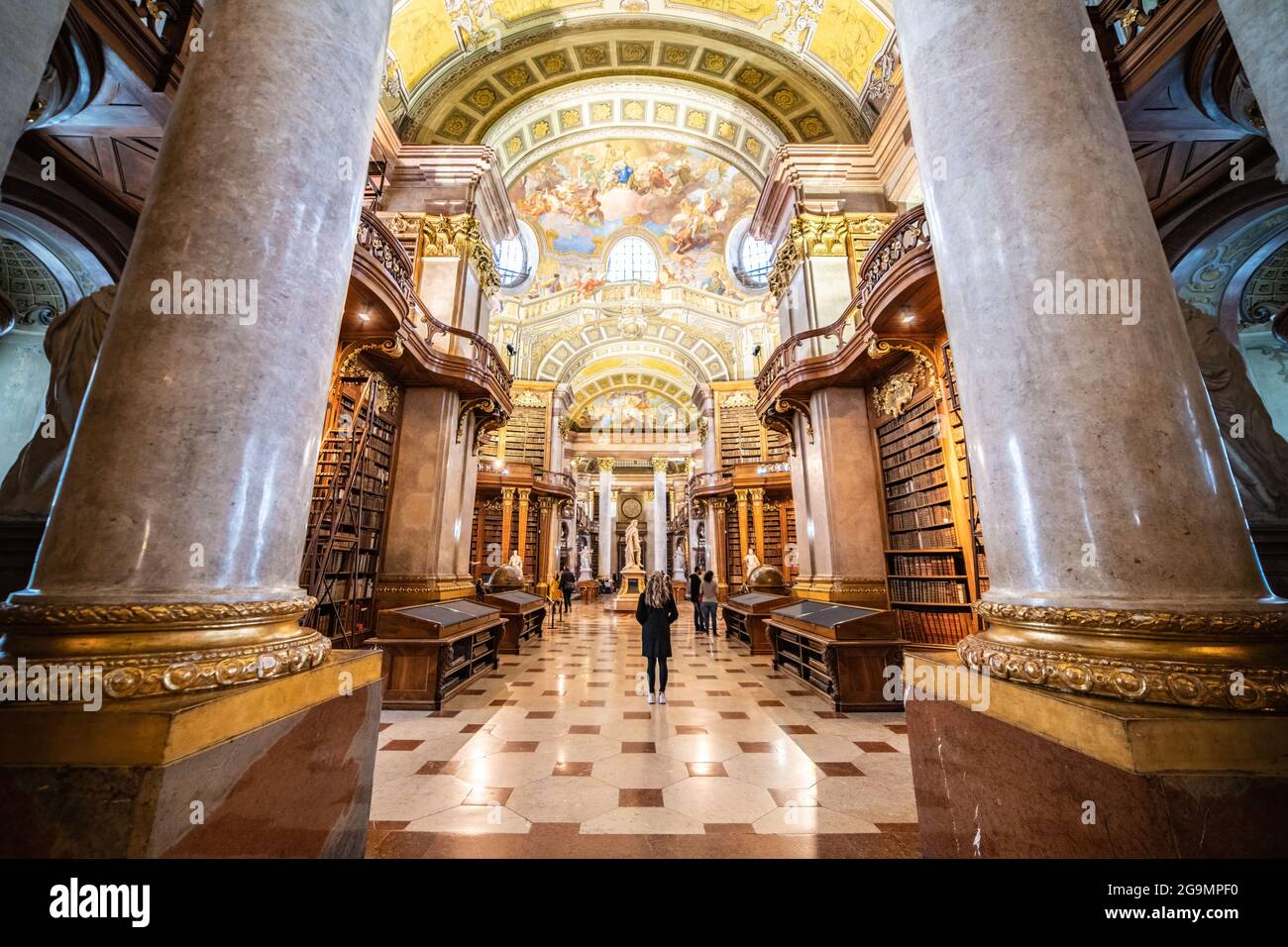 Biblioteca nazionale austriaca a Vienna Foto Stock
