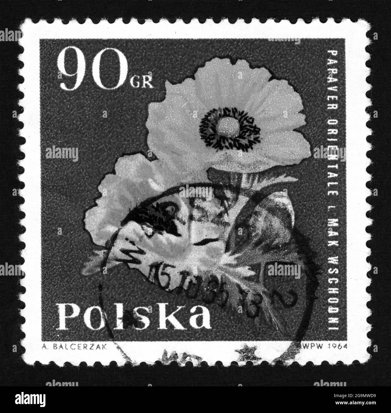 Stampa di francobolli in Polonia, fiori Foto stock - Alamy