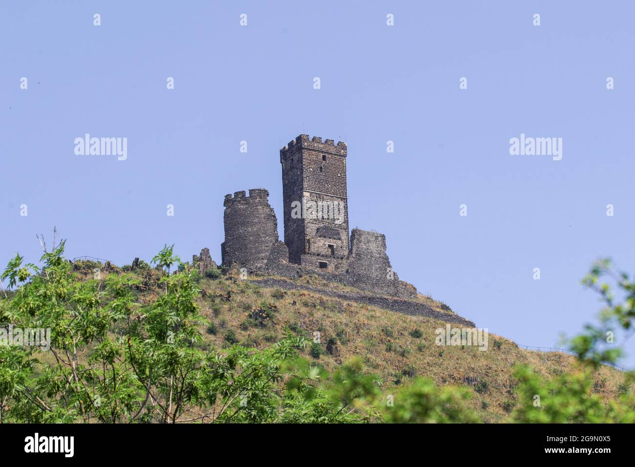 Il castello di Hazmburk in ceco centrale Monti Foto Stock