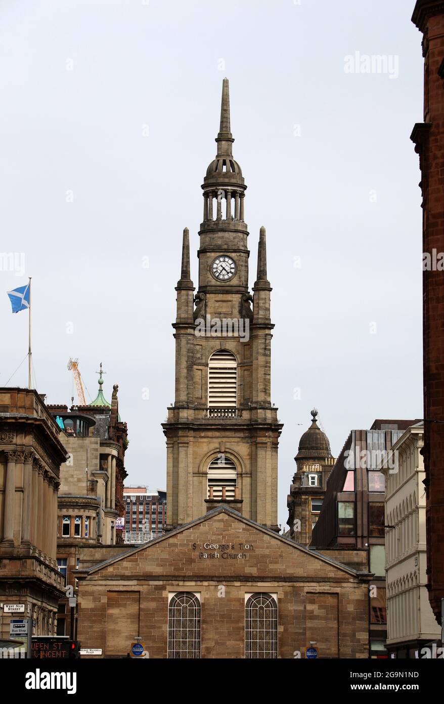 Chiesa Parrocchiale di St Georges Tron a Nelson Mandela Place a Glasgow Foto Stock