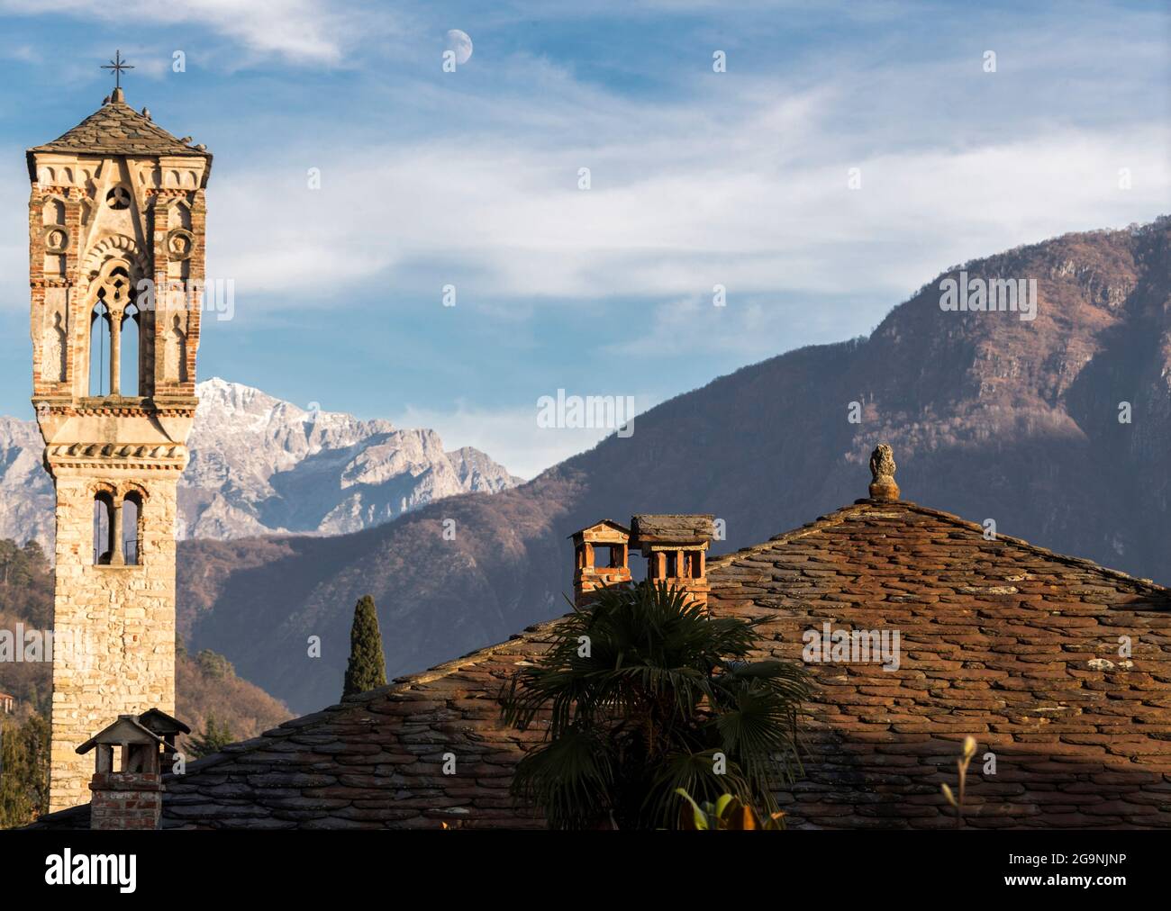 Chiesa di Santa Maria Maddalena, Lago di Como, Lombardia, Italia, Europa Foto Stock