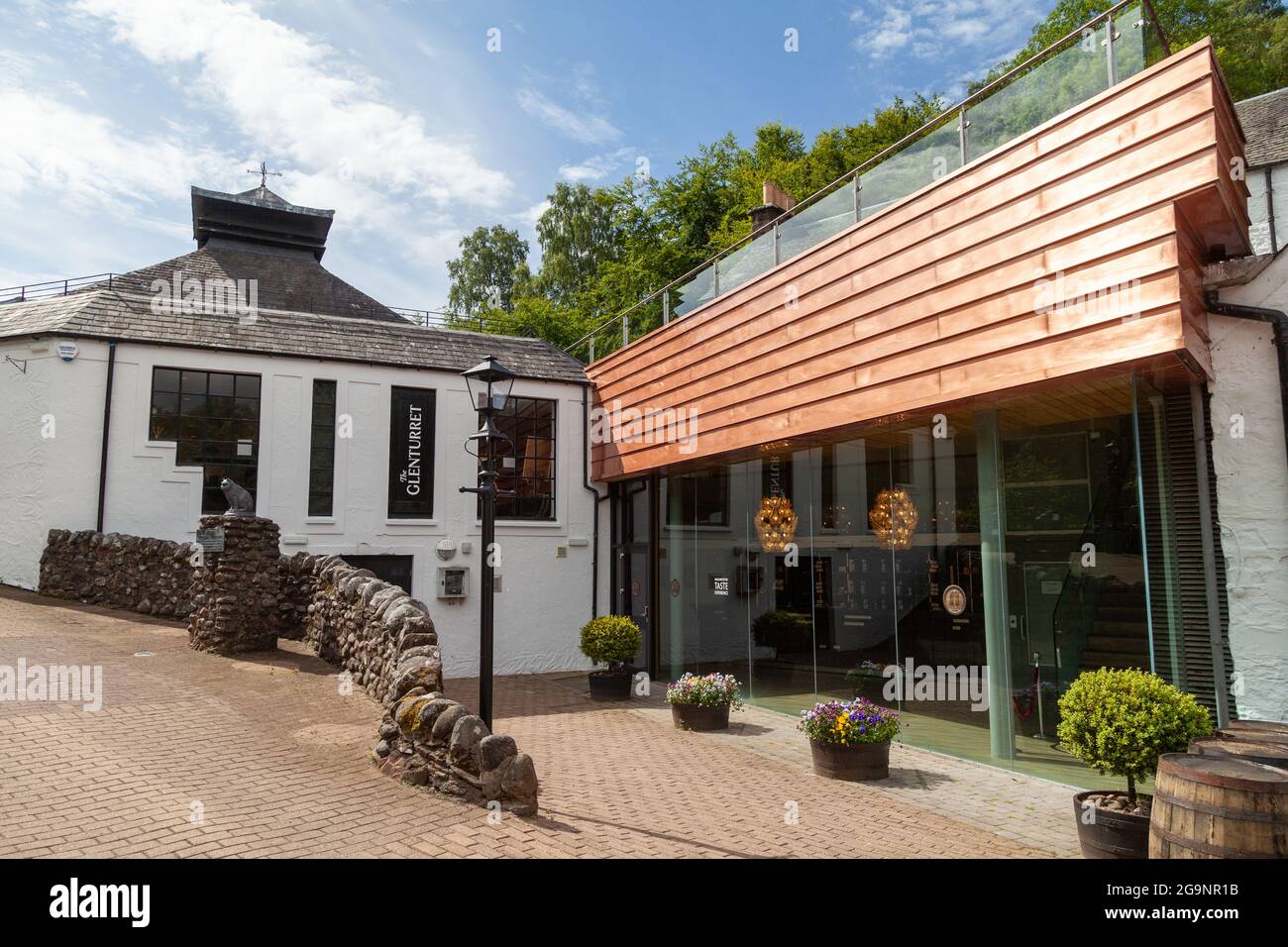 Il nuovo negozio della distilleria Glenturret, Crieff, Perthshire, Scozia Foto Stock