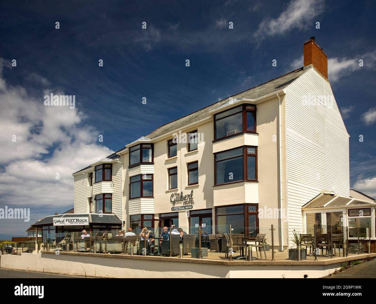 Regno Unito, Galles, Ceredigion, Cardigan, Gwbert on Sea, hotel sul lungomare Foto Stock