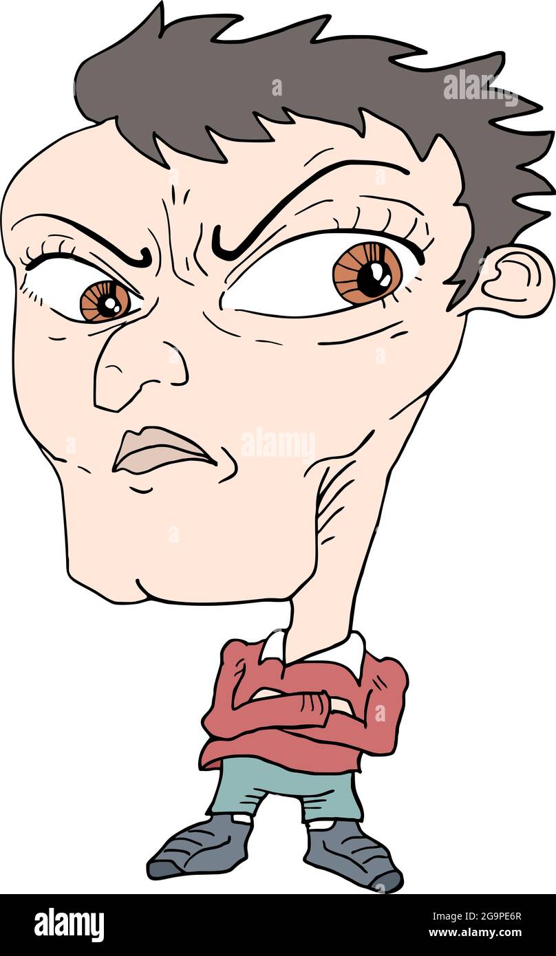 caricatura dell'uomo arrabbiato Illustrazione Vettoriale