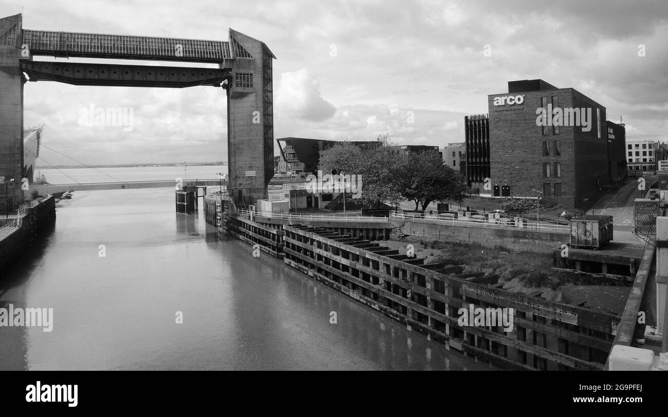 Barriera di pompaggio marea River Hull, Kingston upon Hull, Foto Stock