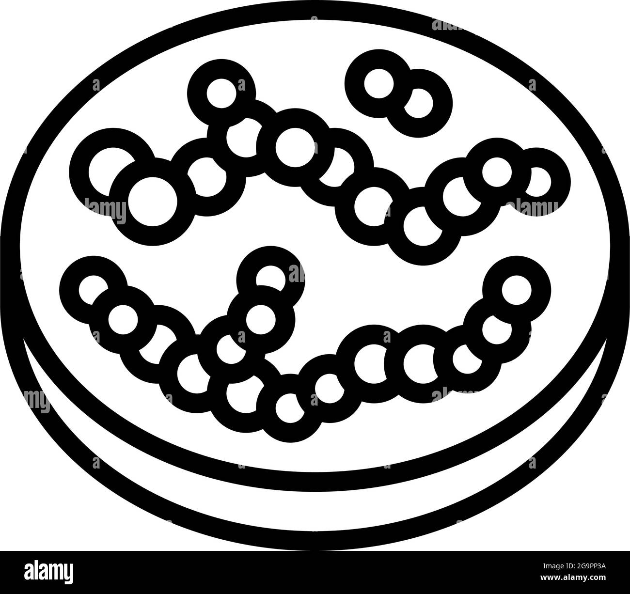 illustrazione vettoriale dell'icona di streptococcus bacteria Illustrazione Vettoriale